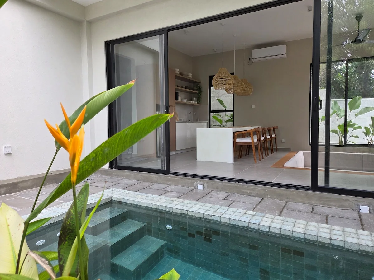 Private plunge pool beside the villa living area